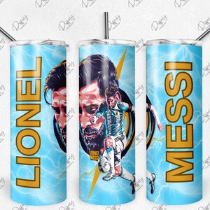 5 Lionel Messi Bundle 20oz Skinny Tumbler Wrap Sublimation Design, World Cup 20oz Template, Straight Tumbler Wrap, PNG Digital Download image 2