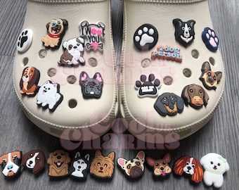 Insigne à épingle à breloque croco Animaux mignons chiens 20+ breloques pour chien Frenchie Husky Beagle Shepard saucisse empreinte de patte phrases Animal sur mesure CoolcharmsUK