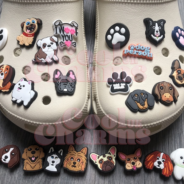 Insigne à épingle à breloque croco Animaux mignons chiens 20+ breloques pour chien Frenchie Husky Beagle Shepard saucisse empreinte de patte phrases Animal sur mesure CoolcharmsUK