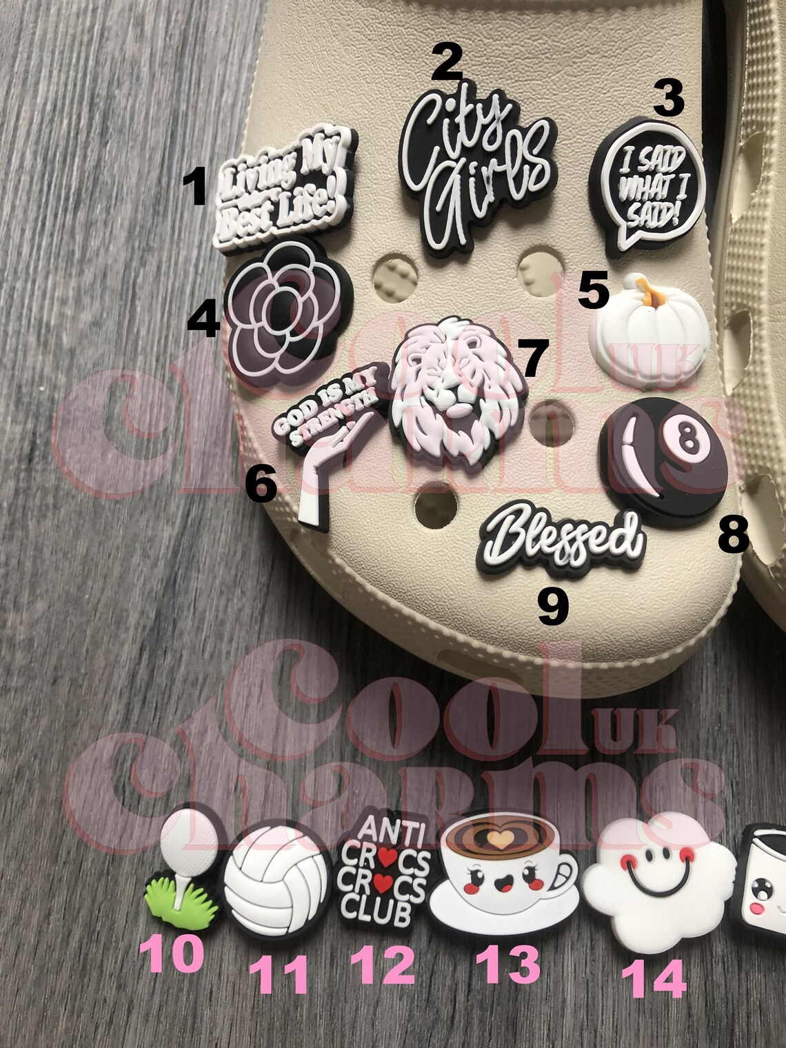 Croc Charm Pin Badge Cute 30 Designs Popular Phrases Black Etsy UK