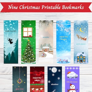 Christmas Bookmarks to Print, Printable Christmas Bookmarks, Digital Christmas Bookmarks, Downloadable Christmas Bookmarks, Winter Bookmarks