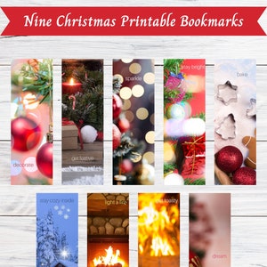 Christmas Printable Bookmarks, Christmas Bookmarks to Print, Downloadable Christmas Bookmarks, Digital Christmas Bookmarks