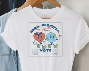 VOTE T-Shirt Banned Books Tee Reproductive Rights Tee BLM T-Shirt LGBTQ Progress Tee Political Activism T-Shirt Roe v Wade Shirt Register