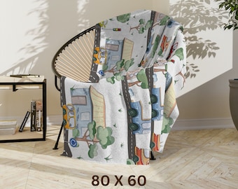 Cars Blanket for Car Lovers Car Throw Automobile Blanket for Kids Velveteen Minky Blanket for Kids Car Lover Gift for Kids Christmas Blanket