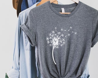 Dandelion Shirt, Inspirational Shirt, Windflower Tee, Meditation Gift, Yoga Shirt, Boho Windflower Shirt, Dandelion Shirt for Her, Bday Tees