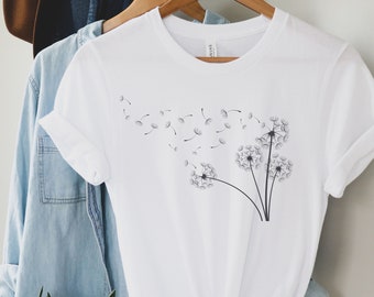 Dandelion Shirt, Inspirational Shirt, Windflower Tee, Meditation Gift, Yoga Shirt, Boho Windflower Shirt, Dandelion Shirt for Her, Bday Tees