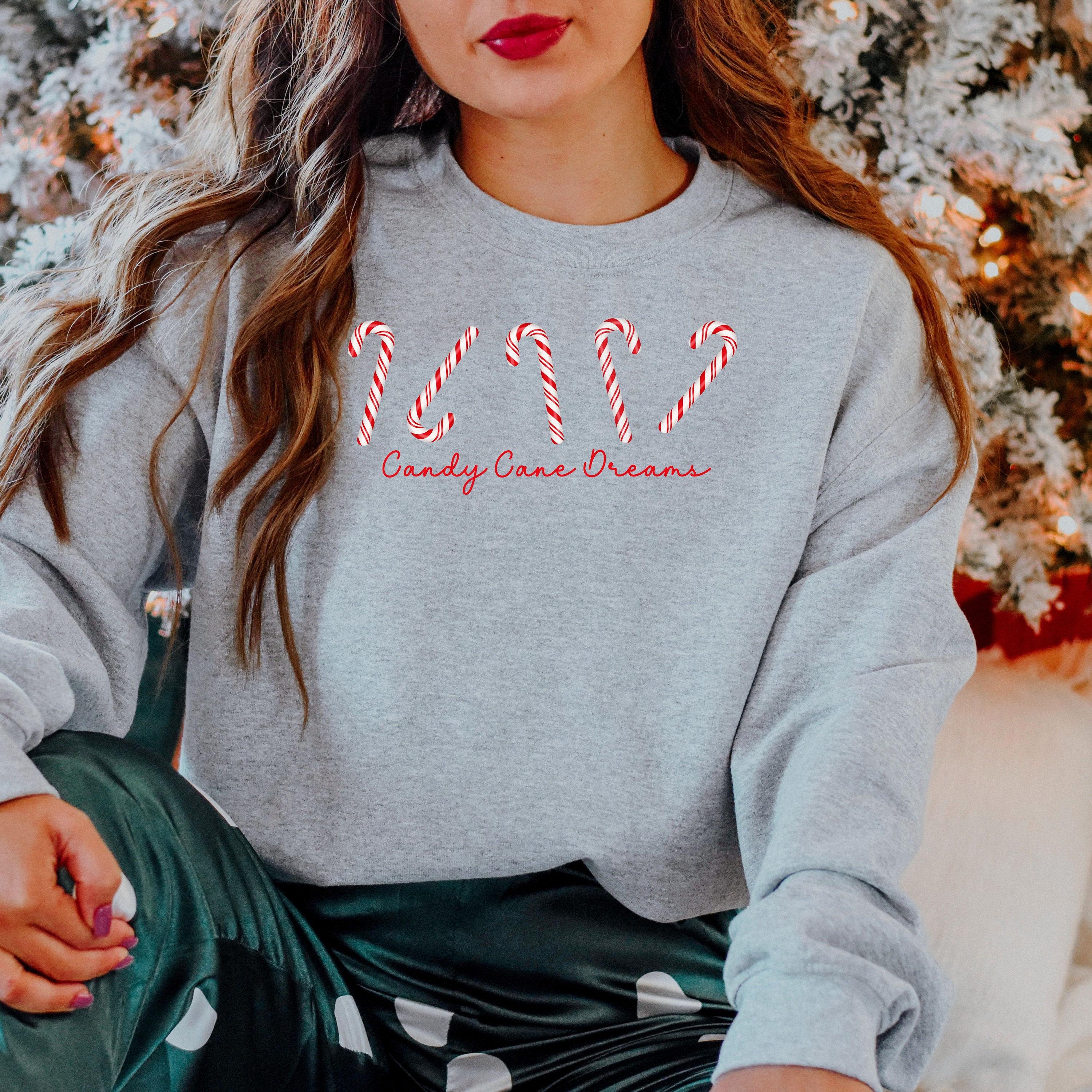 Candy Cane Sequin Embellished Sweatshirt main image 0