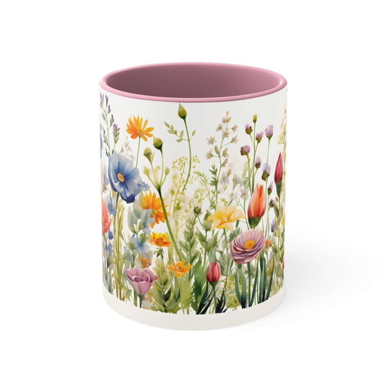 Wildflower Mug, Floral Mug. Botanical Mug, Accent Mug Various Colors ...