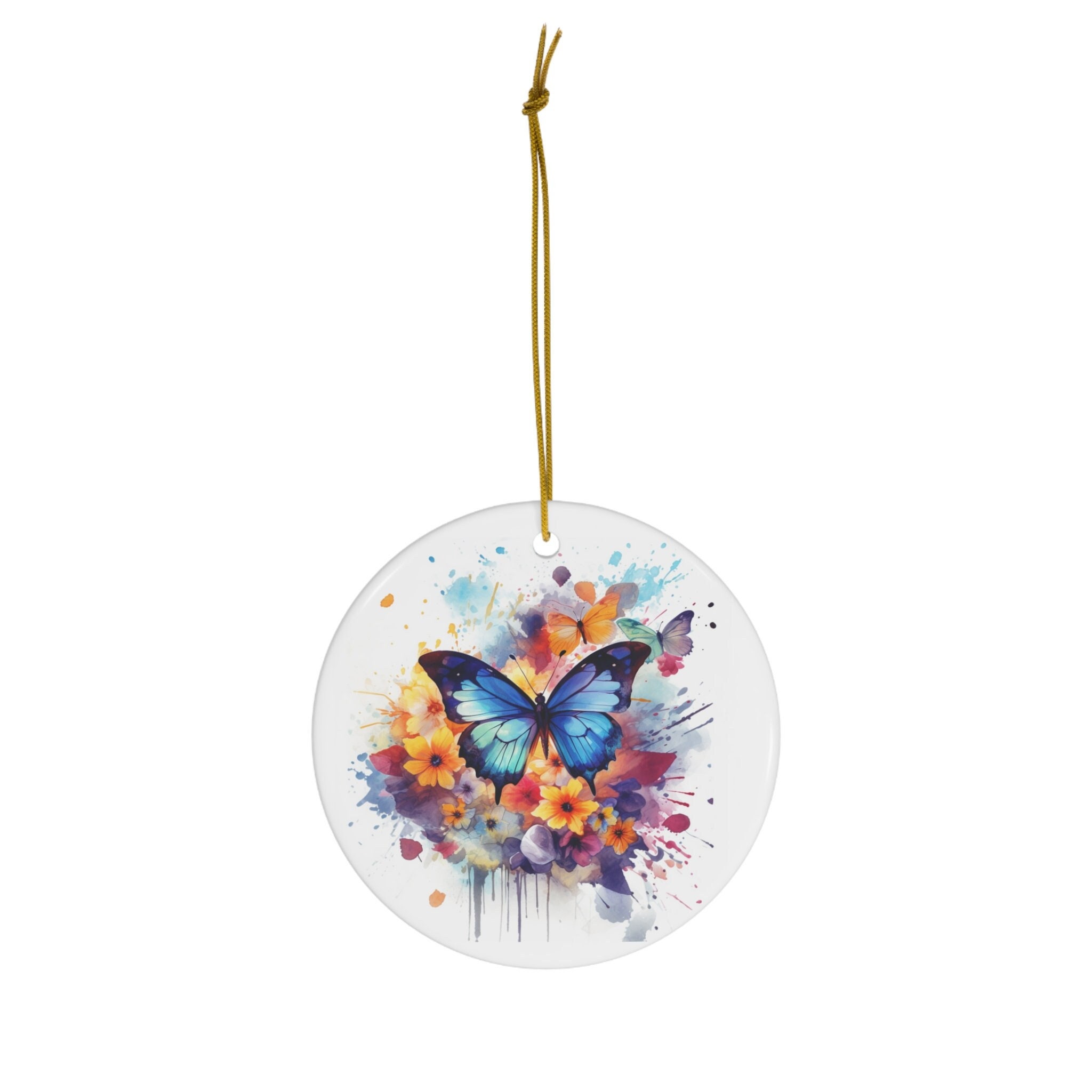 White Butterfly Ornament, Butterfly Christmas Ornament, Holiday