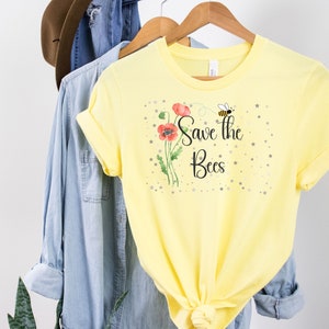 Save The Bees Shirt for Animal Lovers of Bees Gift for Bee Lover T-Shirt for Gardener Gift for Garden Lover