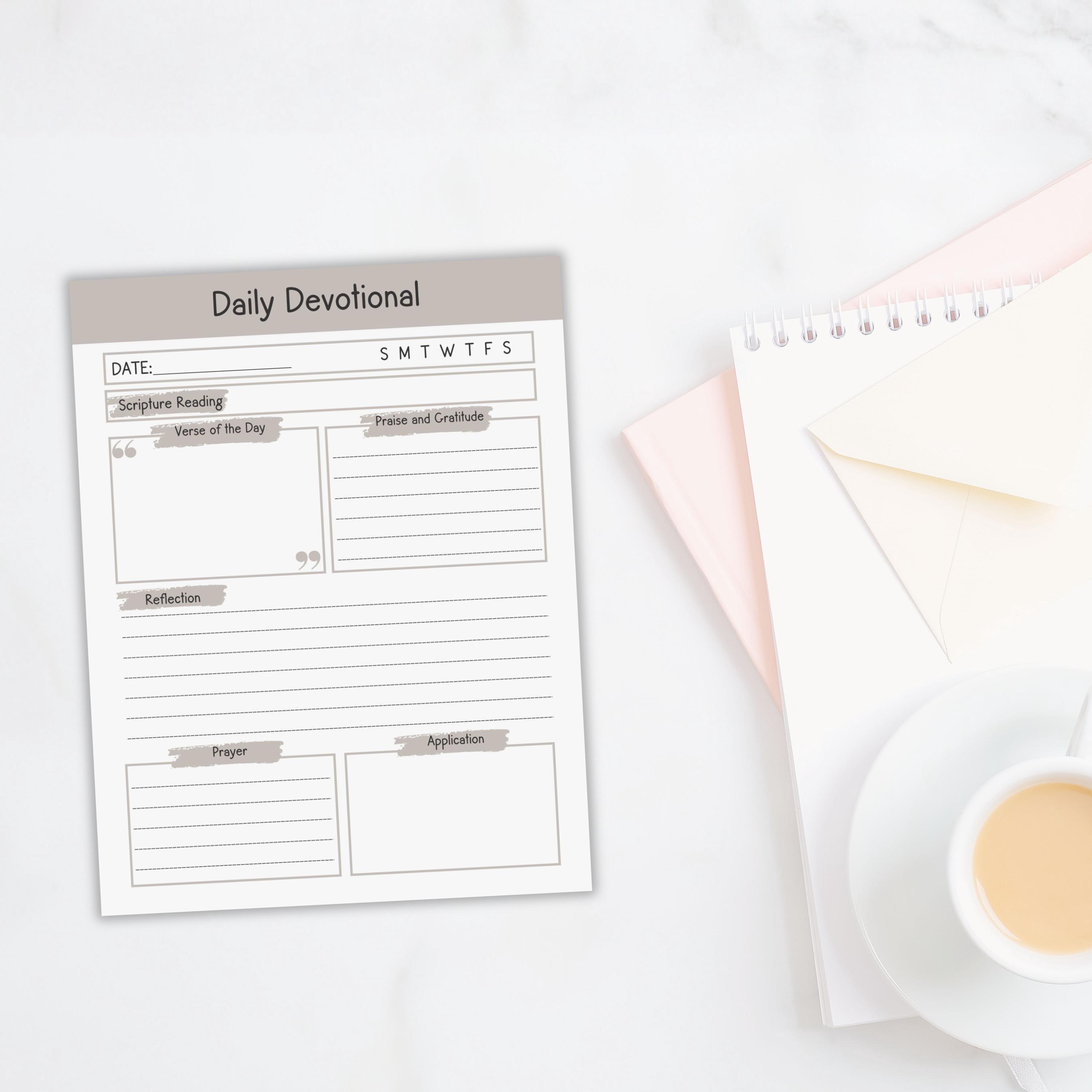 Daily Devotional Printable Planner Christian Quiet Time Devotions ...