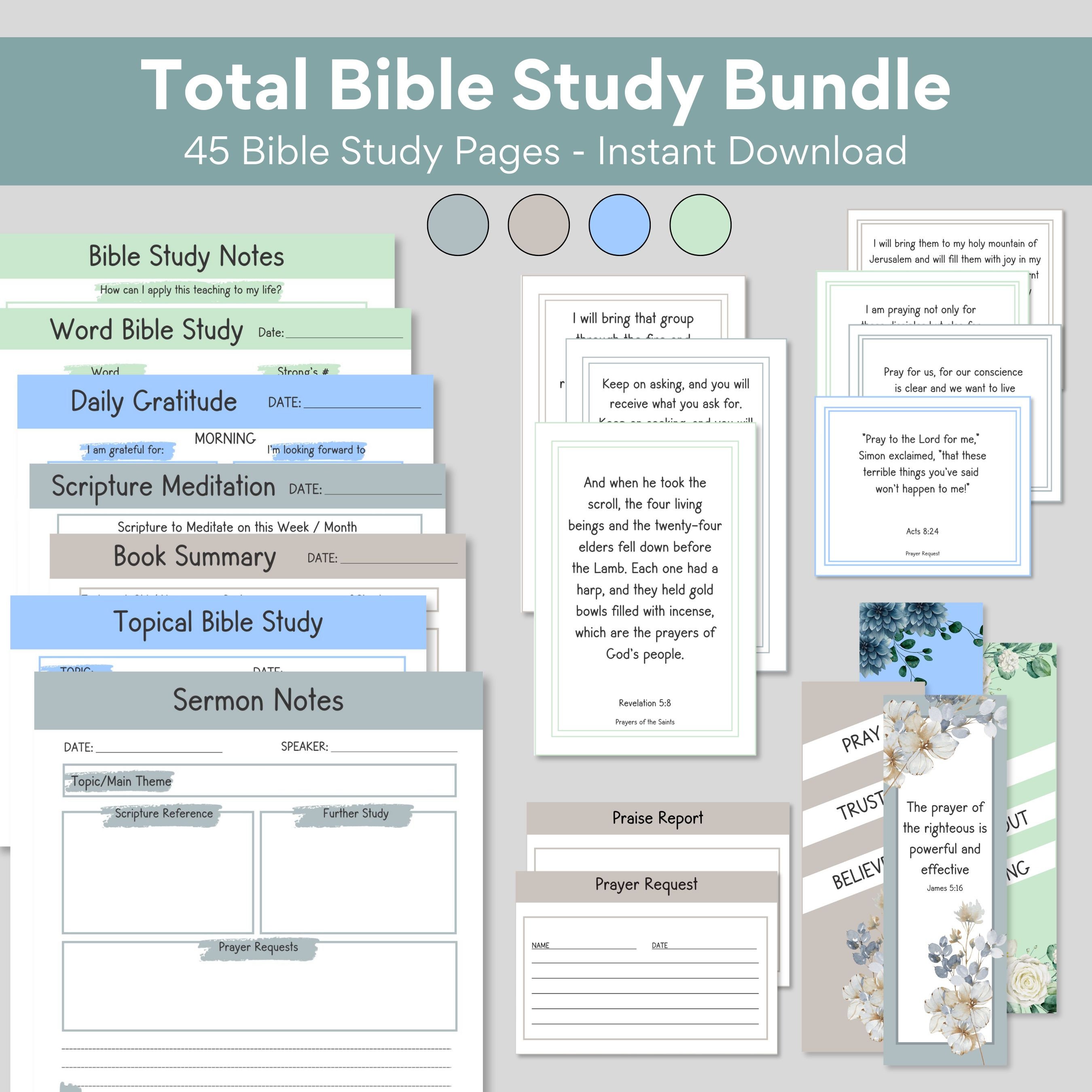 Bible Study Bundle Group Study Worksheet Printable Bible Study Guide Bible Journaling Kit Digital Scripture Study Resource Devotion Template