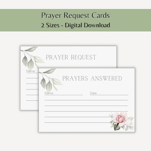 Prayer Request Card Printable Answered Prayer Card Floral Prayer Ministry Card Minimalist Small Group Shared Prayer Meeting Card Church Tool