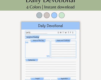 Daily Devotional Printable Planner Christian Quiet Time Devotions Simple Scripture Study Guide Goodnotes Template Prayer Journal Bible Study
