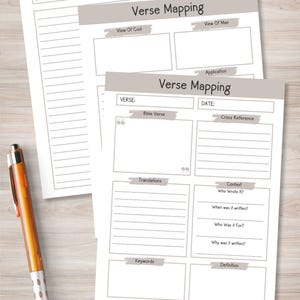 Verse Mapping Scripture Worksheet Printable Bible Study Template ...