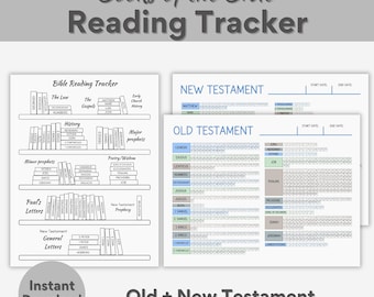 Bible Reading Tracker Printable Scripture Log PDF Bible in Year Plan Christian Tool Spiritual Growth Old New Testament Study Planner Chapter