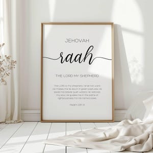 Bible Verse Gallery Names of God Set of 6 Christian Wall Art Typography ...