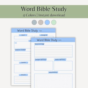 Modèle Word d'étude de la Bible Ressource imprimable pour une étude approfondie des Écritures chrétiennes Étude approfondie des mots bibliques Outil de recherche sur les Écritures saintes Aide à l'étude