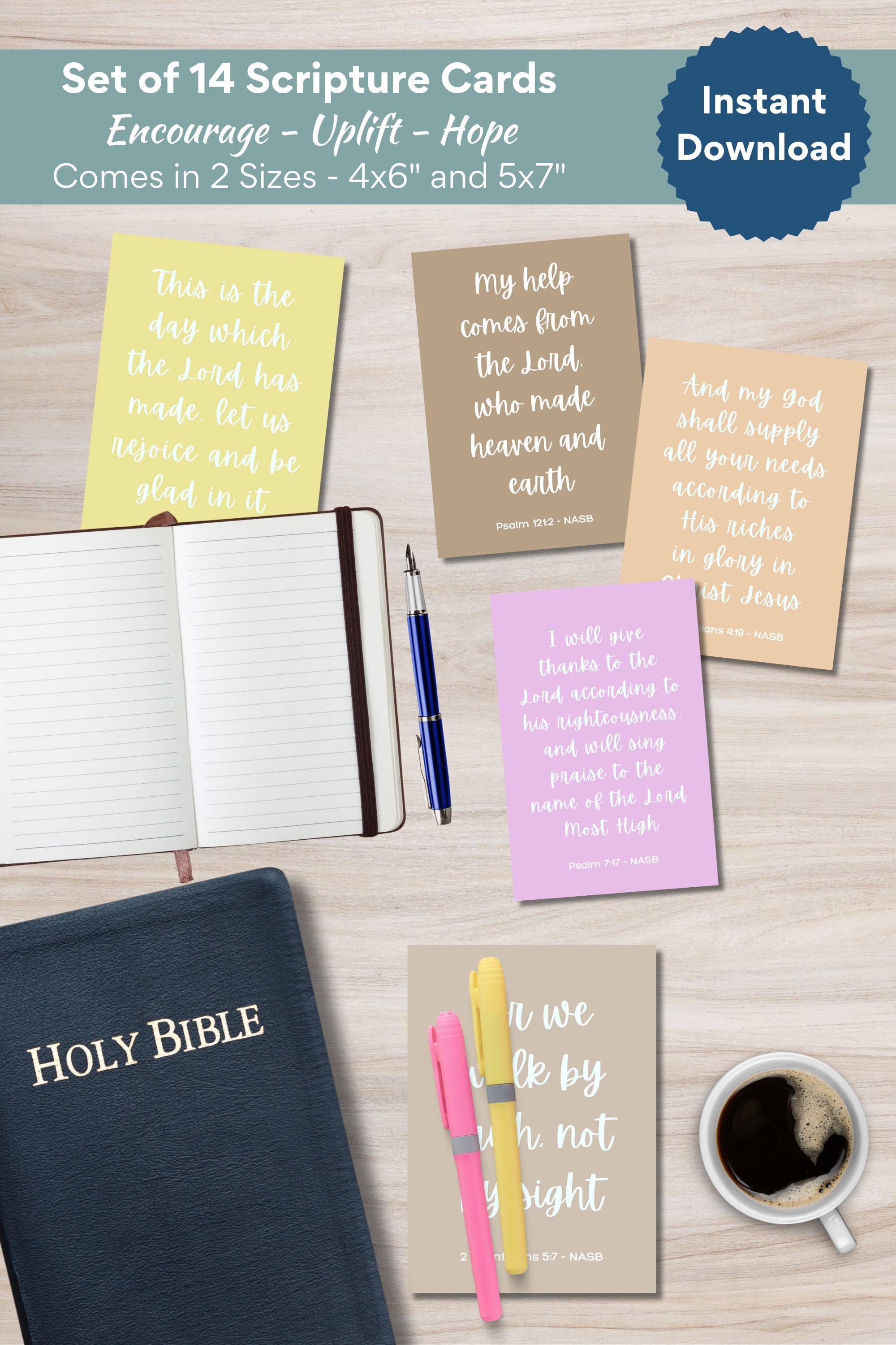Printable Scripture Card Bible Verse Memory Card Bible Study Digital Christian Affirmation Card ...