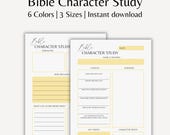 Character Bible Study Template Small Group Christian Worksheet Scripture Character Digital Study Tool Bible Journaling Quiet Time Journal