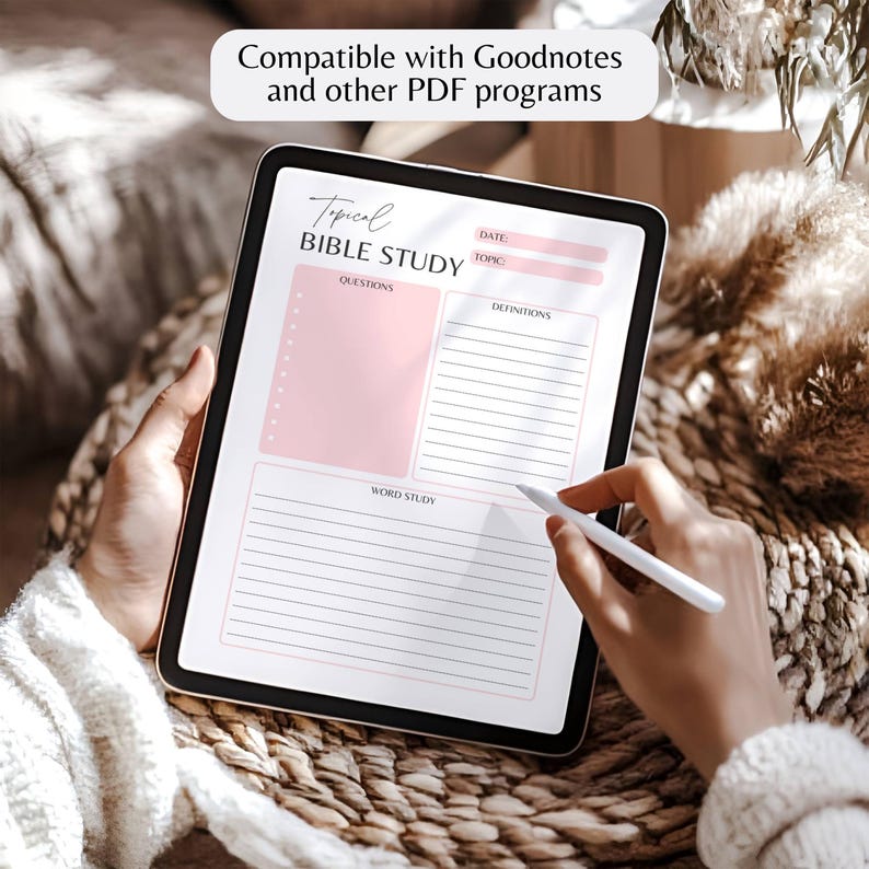 Bible Study Worksheet Bundle Beginner Scripture Research Template Small ...