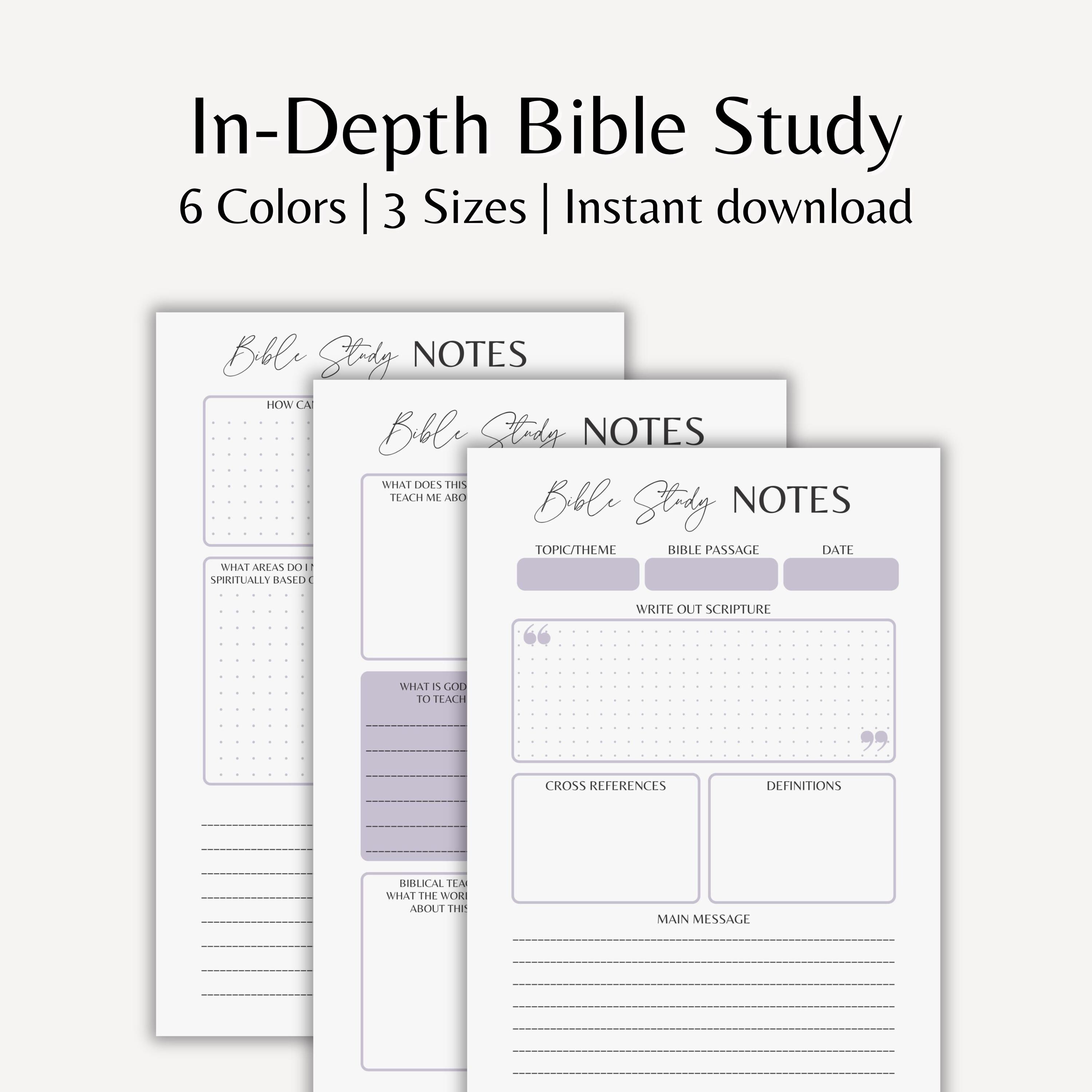 Bible Study Worksheet in Depth Scripture Study Goodnotes Template ...