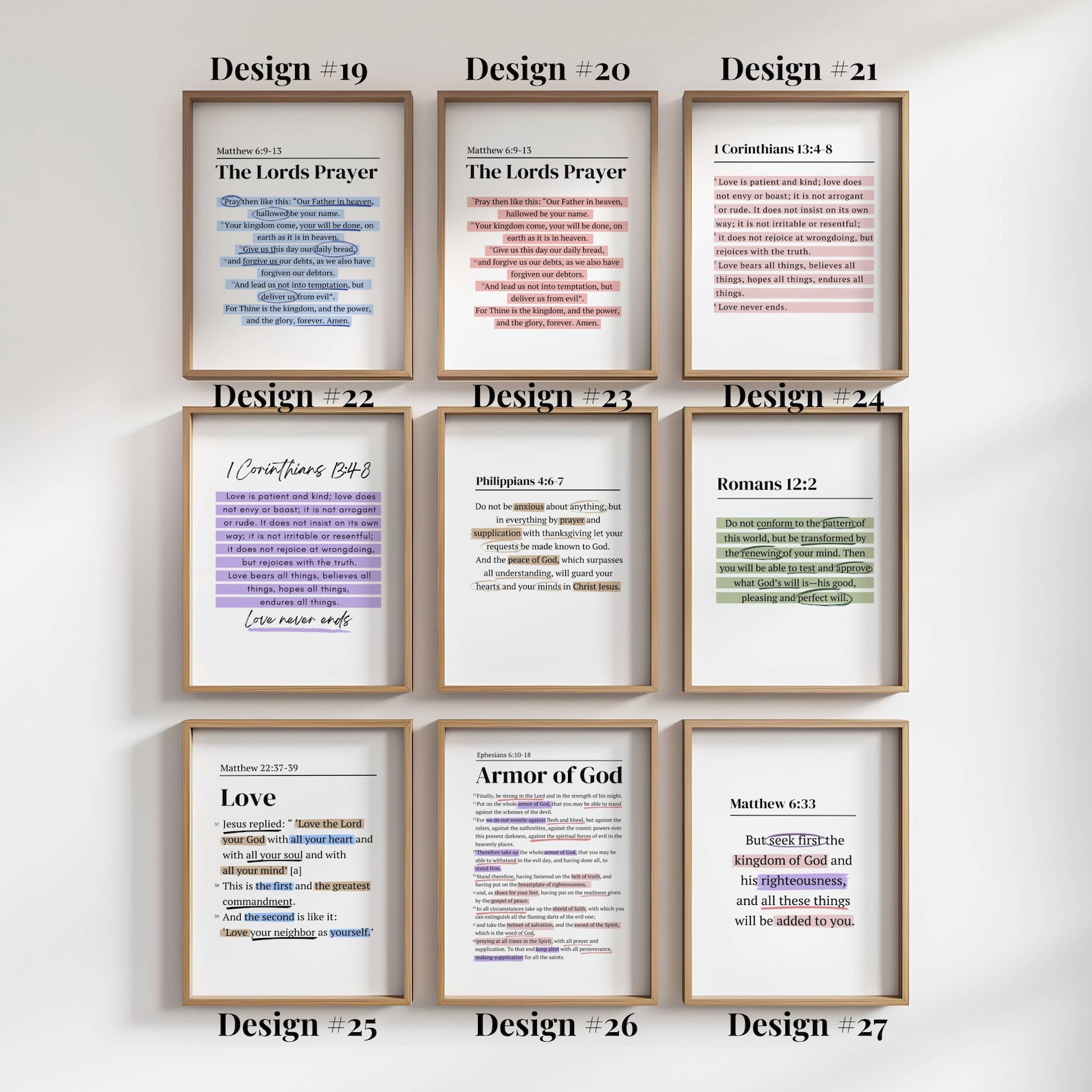 Christian Wall Art Poster Bible Verse Unframed Print Scripture Living ...