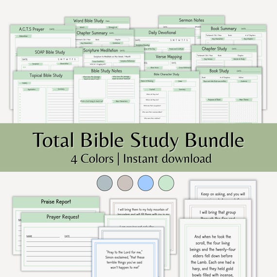 Bible Study Bundle Group Study Worksheet Printable Bible Study Guide Bible Journaling Kit Digital Scripture Study Resource Devotion Template