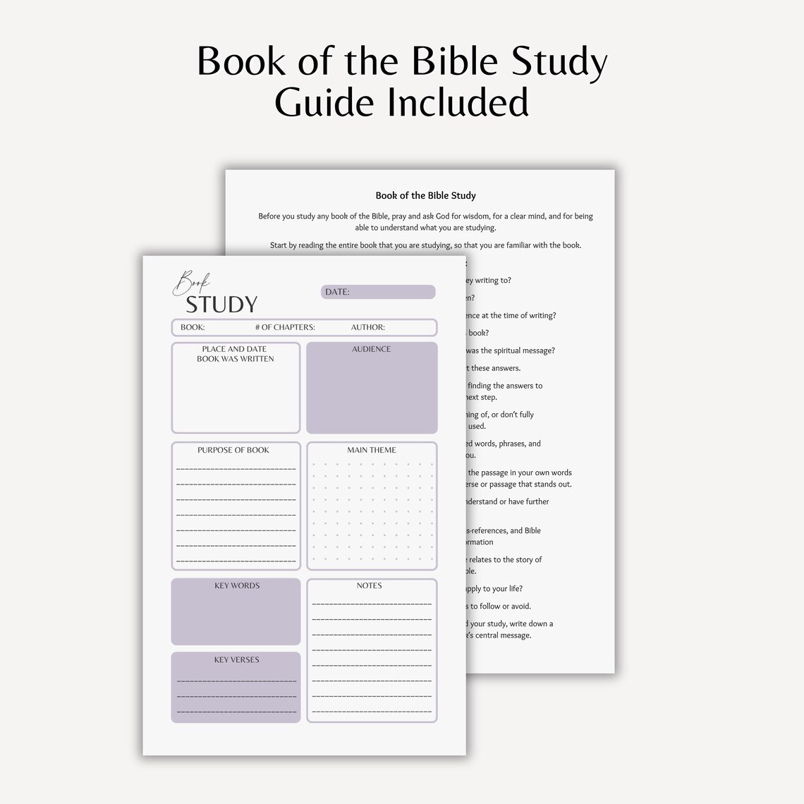 Bible Study Planner Printable Template Scripture Journal Chapter ...