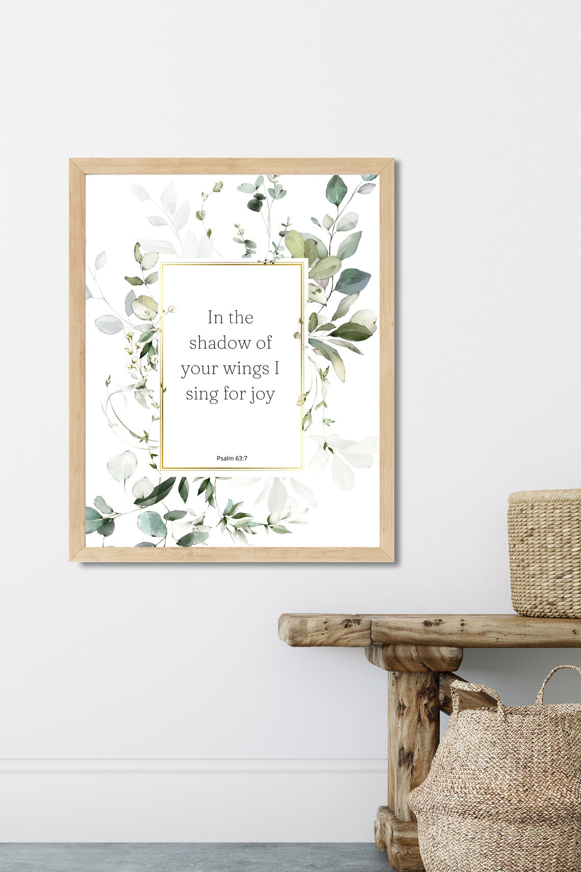 Scripture Wall Art Printable Botanical Bible Verse Decor Digital Modern