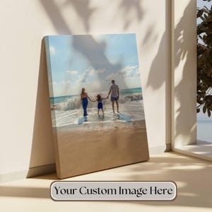 Personalized Canvas Print Vacation Photo Wall Display Living Room Wall Art Canvas Framed or Unframed Custom Family Portrait Gift Anniversary