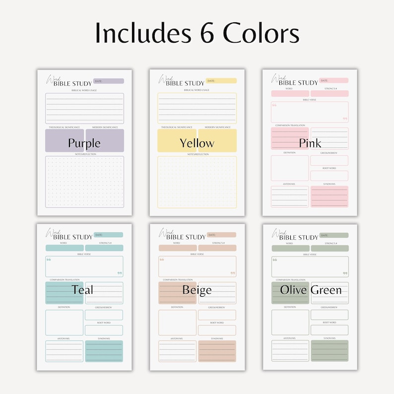 Word Bible Study Worksheet Digital Christian In-depth Scripture Study ...