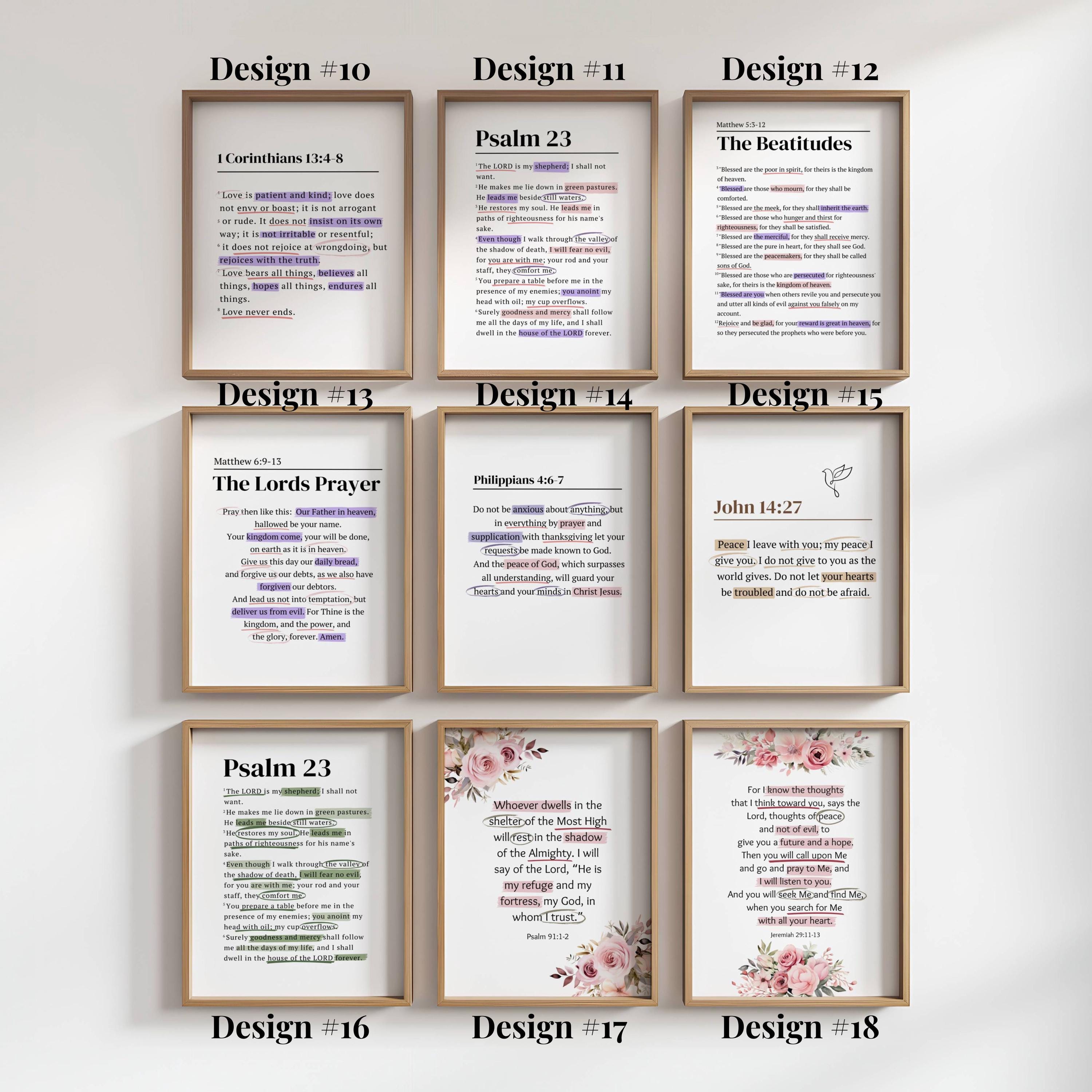 Christian Wall Art Poster Bible Verse Unframed Print Scripture Living ...