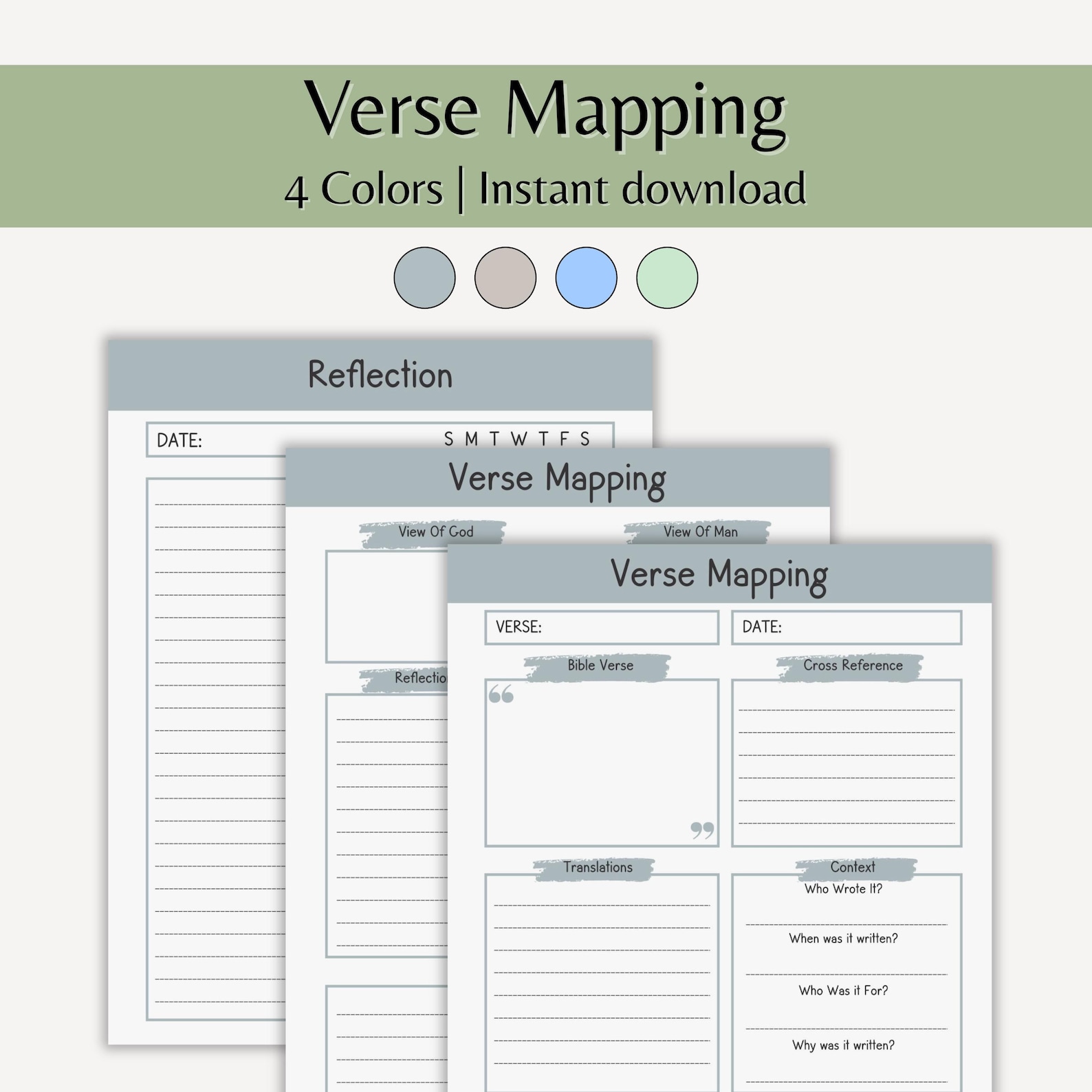 Bible Verse Mapping Printable Template Goodnotes Extensive Verse ...