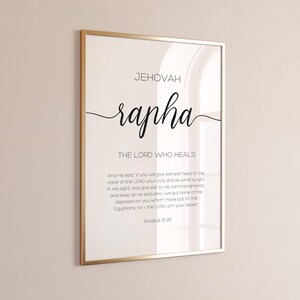 Bible Verse Gallery Names of God Set of 6 Christian Wall Art Typography ...