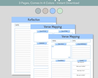 Verse Mapping Bible Study Template In-Depth Study Guide Christian Printable Template Goodnotes Scripture Worksheet Bible Verse Map Journal