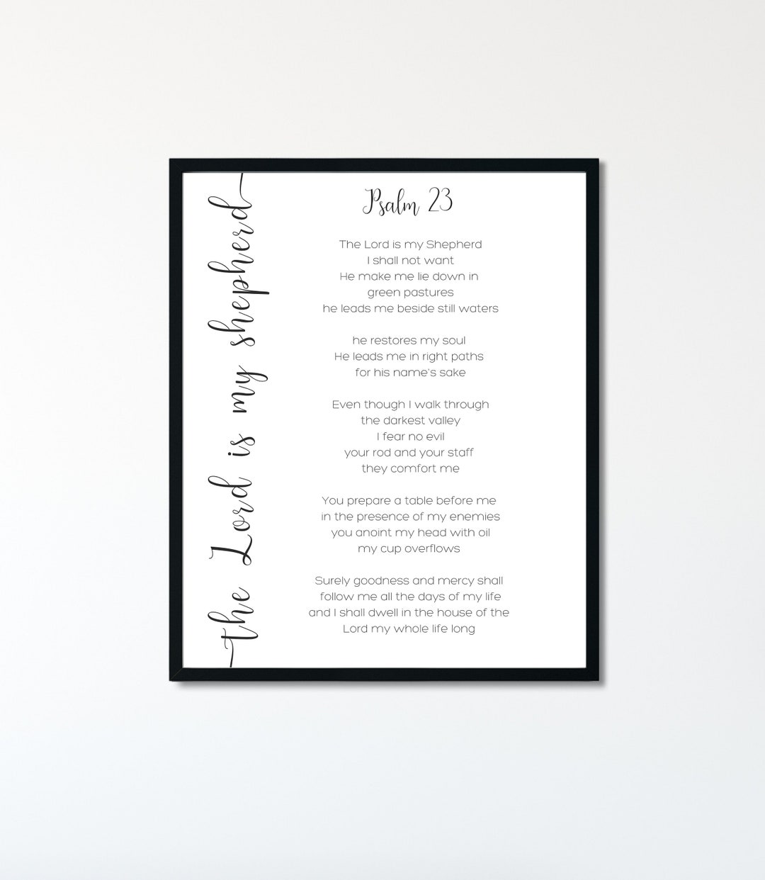 Psalm 23 Print Scripture Wall Art Farmhouse Home Decor Kitchen Artwork ...