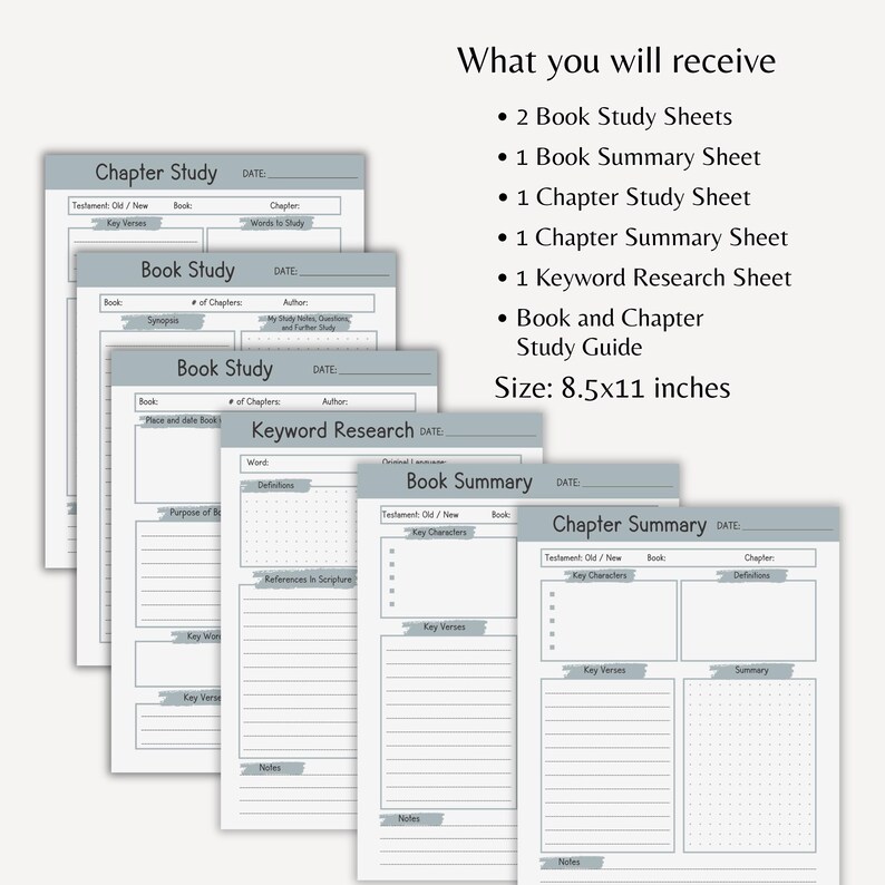 Chapter Summary Bible Study Printable Template Book Summary Christian ...