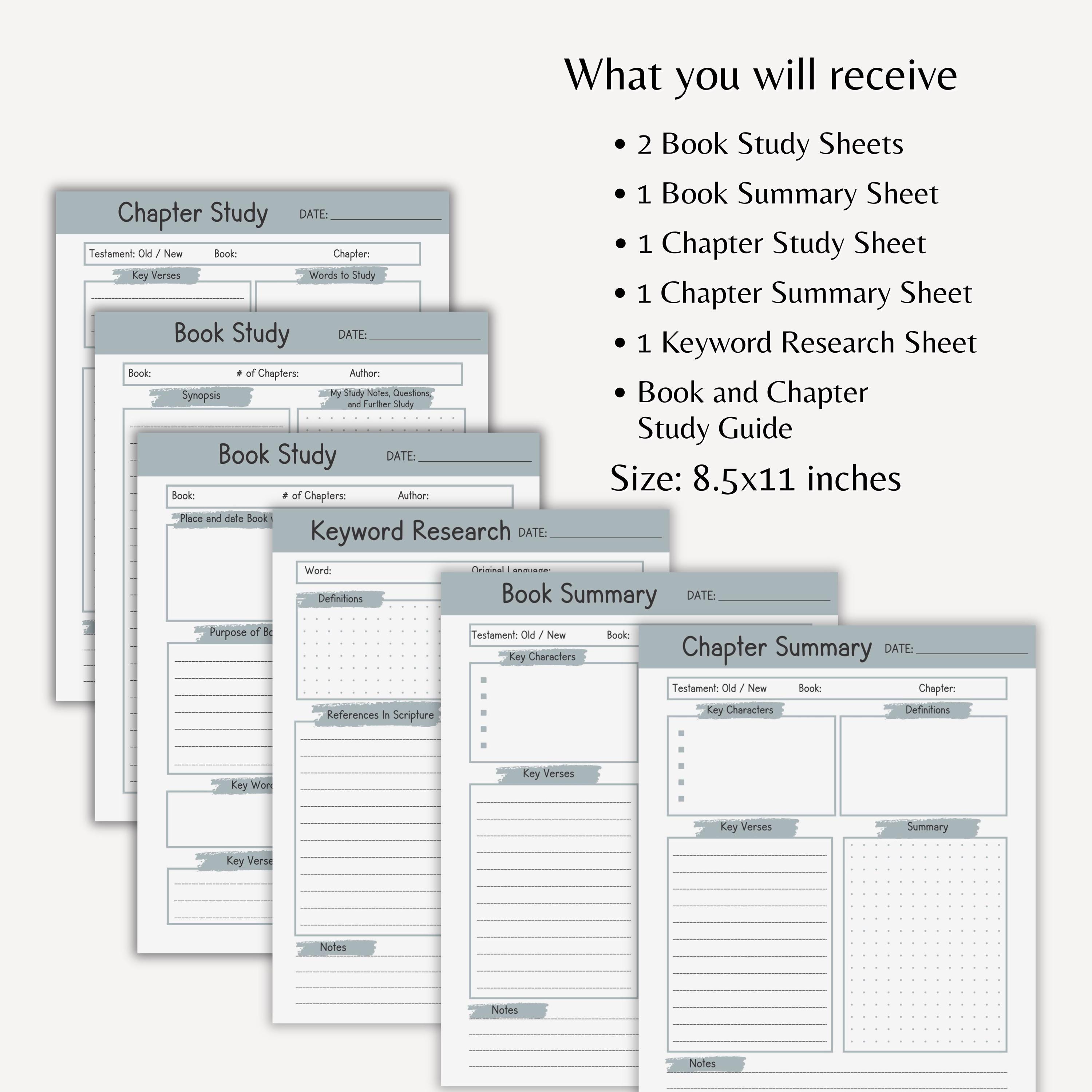 Chapter Summary Bible Study Printable Template Book Summary Christian ...