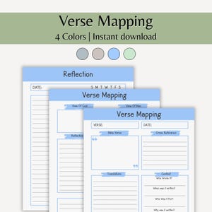 Verse Mapping Bible Study Template In-Depth Study Guide Christian Printable Template Goodnotes Scripture Worksheet Bible Verse Map Journal