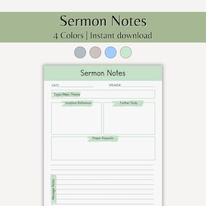 Sermon Note Printable Church Service Note Goodnotes Sermon Template Journal Sermon Notebook Digital Sermon Page Bible Study Message Note