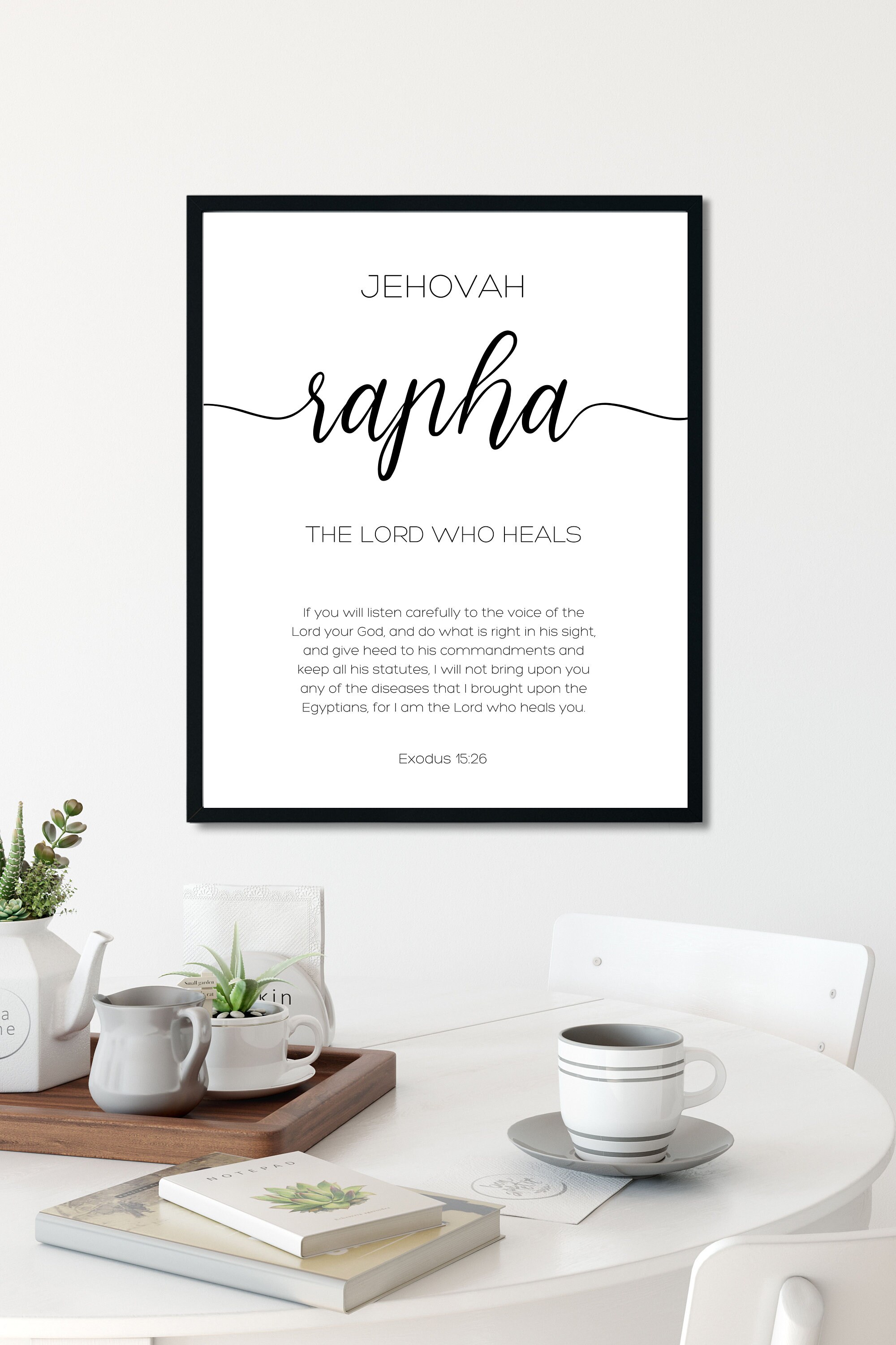 Bible Verse Gallery Names of God Set of 6 Christian Wall Art Typography ...