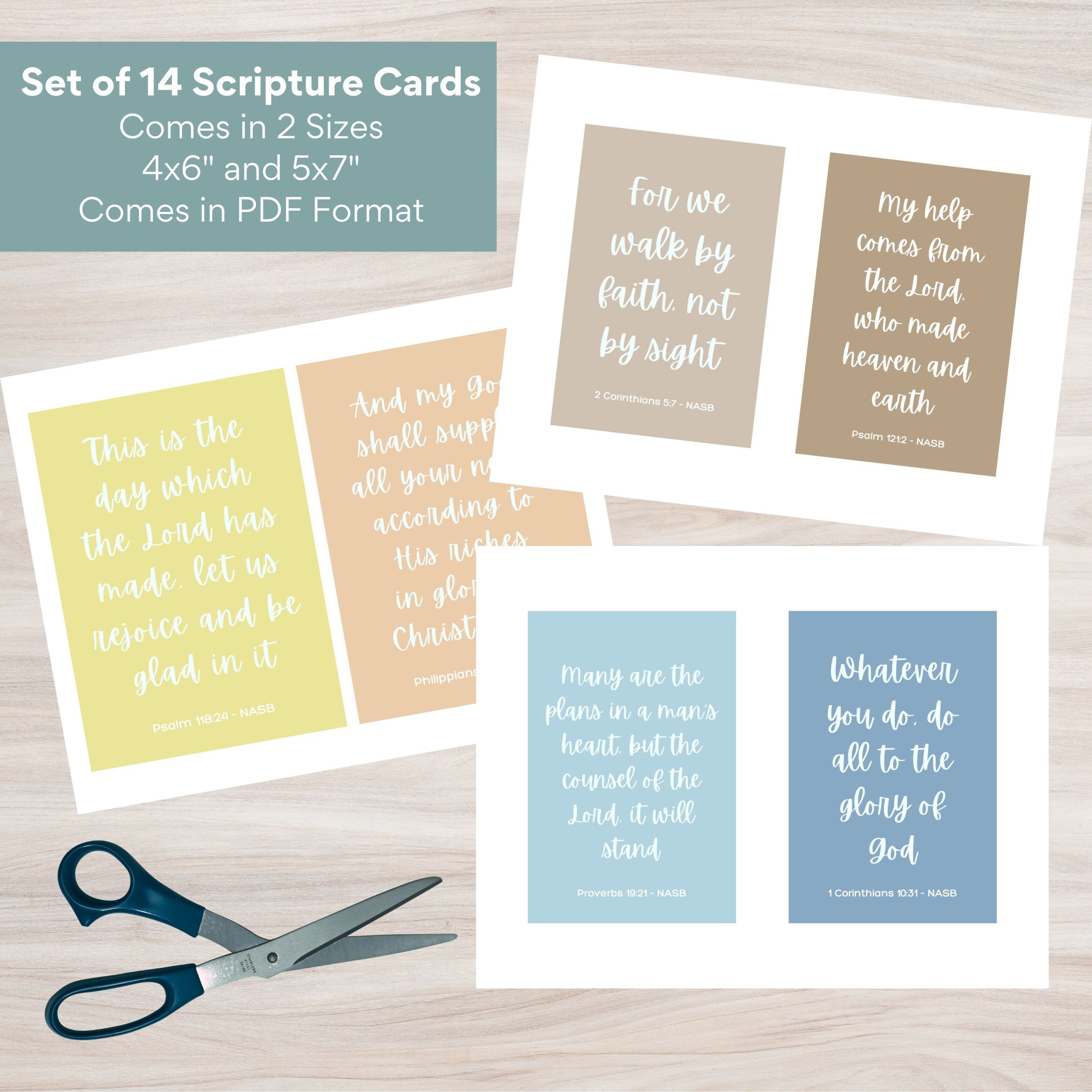 Printable Scripture Card Bible Verse Memory Card Bible Study Digital Christian Affirmation Card ...