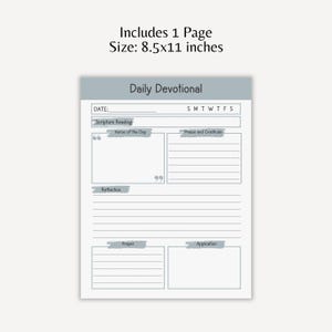Daily Devotional Printable Planner Christian Quiet Time Devotions ...