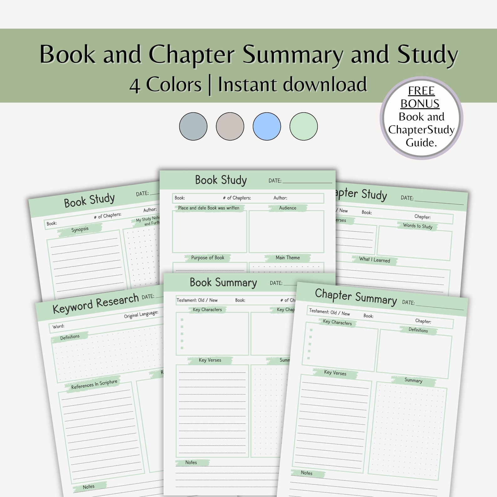 Chapter Summary Bible Study Printable Template Book Summary Christian ...