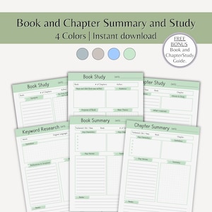 Chapter Summary Bible Study Printable Template Book Summary Christian Goodnotes Template In-Depth Bible Study Aid Christian Study Journal