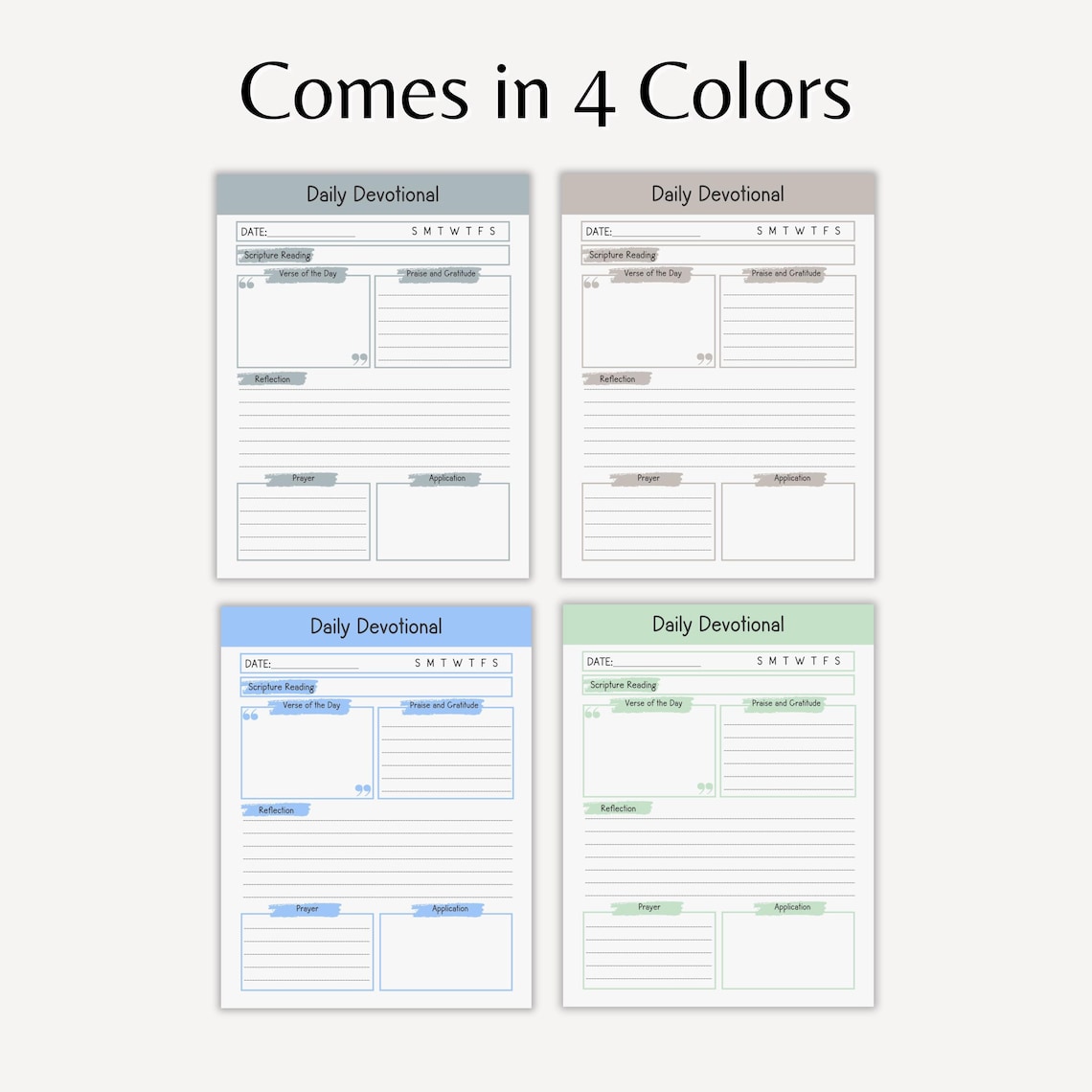 Daily Devotional Printable Planner Christian Quiet Time Devotions ...