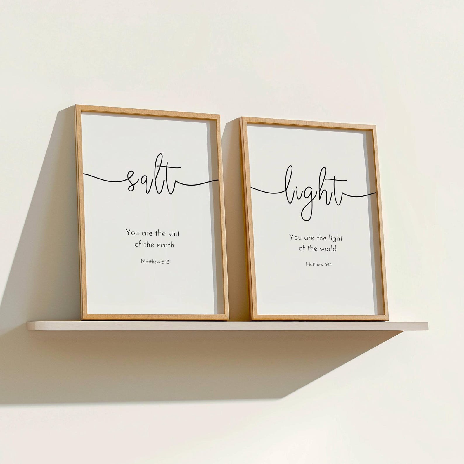 Set of 2 Bible Verse Wall Art Living Room Christian Line Art Office ...