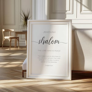 Bible Verse Gallery Names of God Set of 6 Christian Wall Art Typography ...