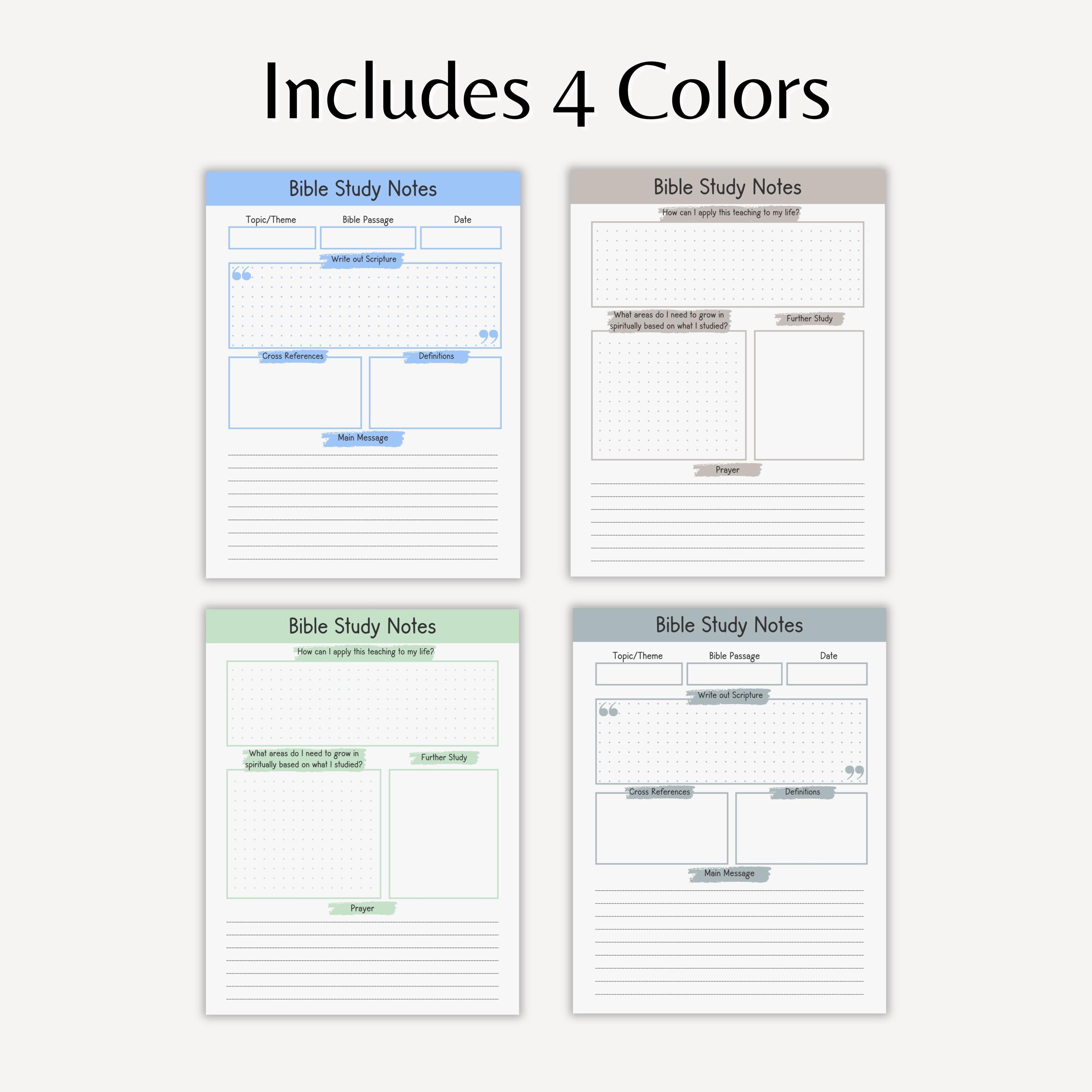 Bible Study Worksheet in Depth Scripture Study Template Topical Study ...